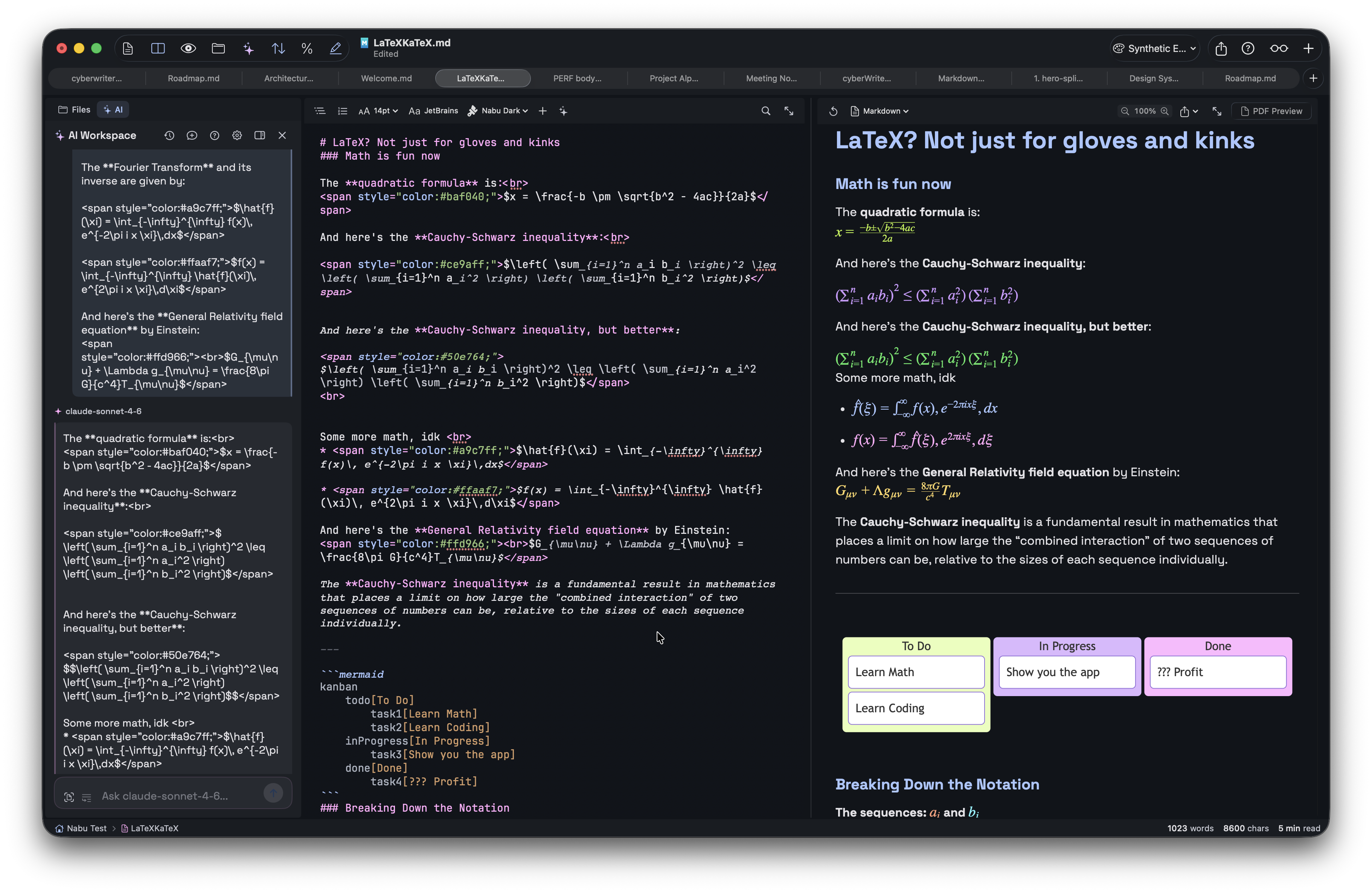 LaTeX math rendering