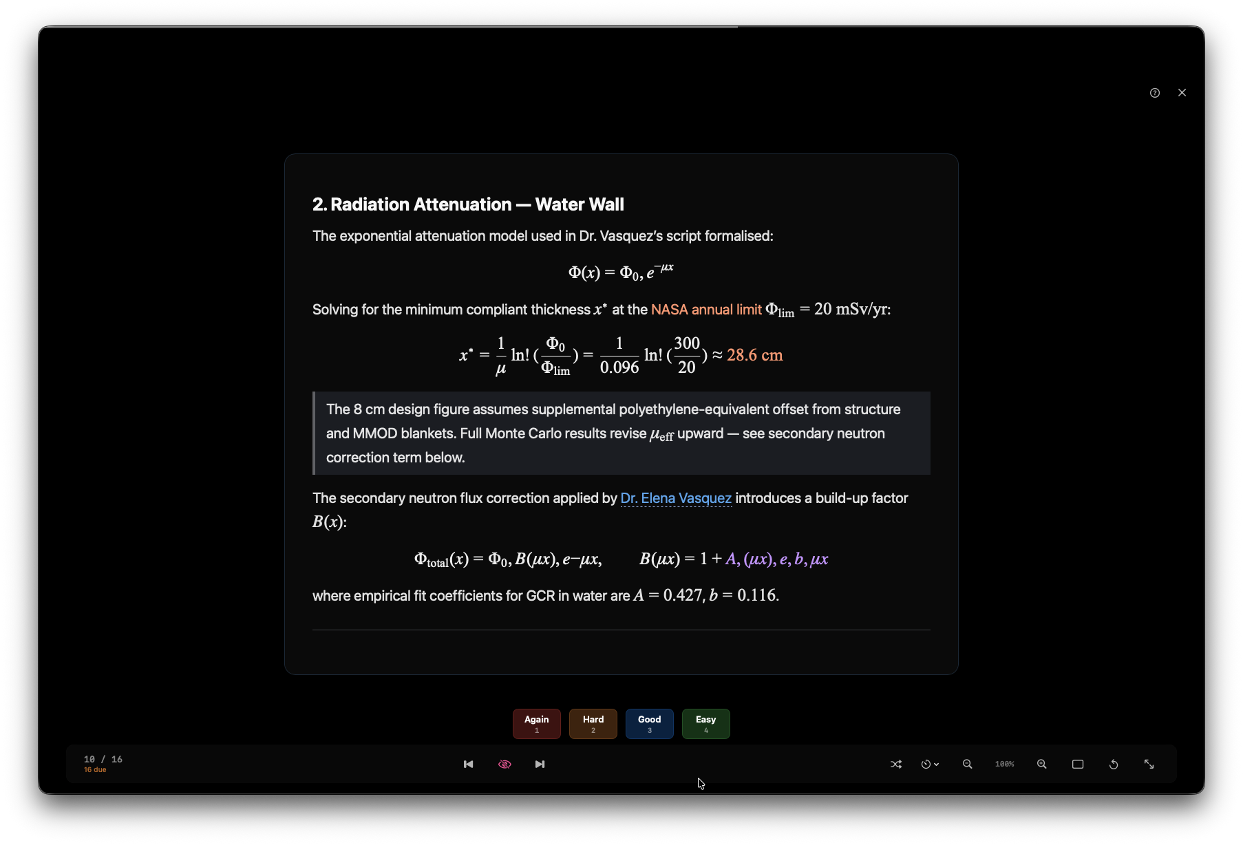 Presentation mode with slides and flash cards